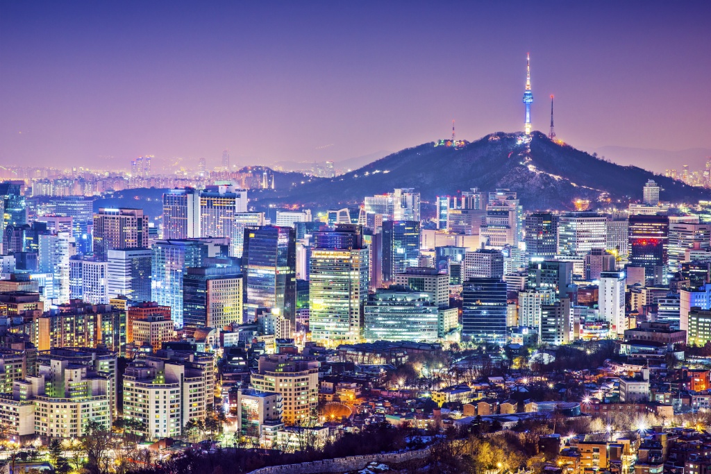 A perfect view of Seoul South Korea on the top of a hill